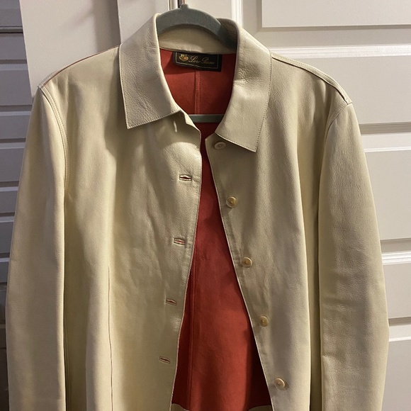 Loro Piana Beige Leather Jacket – Size 48 – Red Lining – Excellent Condition - Picture 1 of 5